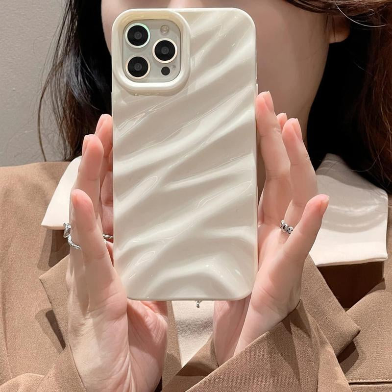 Luxury 3D Fashion Wave Soft Case for Iphone - Stylish Protective Cover with Unique Design Screen Protector