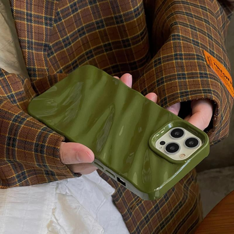 Luxury 3D Fashion Wave Soft Case for Iphone - Stylish Protective Cover with Unique Design Screen Protector